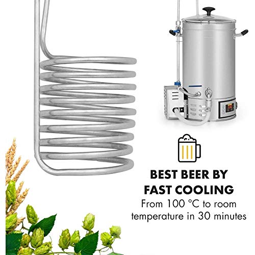 SHENMU El Agua de refrigeración en Espiral, Refrigerador de inmersión, rápido enfriamiento de la Cerveza Mash, Acero Inoxidable contraflujo Wort Chiller, 10 de enfriamiento Loops