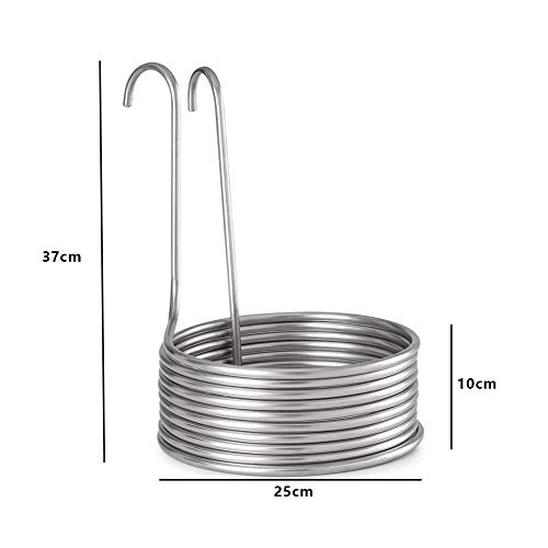 SHENMU Refrigerador de inmersión Espiral de la categoría alimenticia del Acero Inoxidable de la Cerveza de refrigeración de la Bobina 10 Loops 25 cm