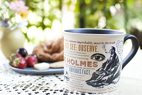 Sherlock Holmes Coffee Mug - Holmes quotes, rules of deduction, intriguing images, and Sidney Pagets' portrait - Comes in a Fun Gift Box