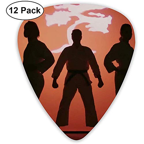 Sherly Yard Cobra Kai Classic Cool Medium Picks para guitarra acústica, mandolina y bajos (ABS 12 Pack, 3 especificaciones)