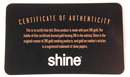 Shine 24k Gold Rolling Papers - Papel de Fumar -Paquete de 1 Hoja Dorada de Liar Tabaco - Tamaño Grande Ultra Fino de Cañamo King Size - Alta Calidad