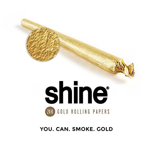 Shine 24k Gold Rolling Papers - Papel de Fumar -Paquete de 2 Hoja Dorada de Liar Tabaco - Tamaño Grande Ultra Fino de Cañamo regular - Alta Calidad