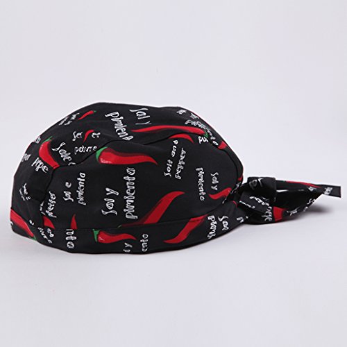 Shiwaki Unisex Catering Chef's Bandana Sombrero Head Do Tied Caps Imprimir Chef Coat L