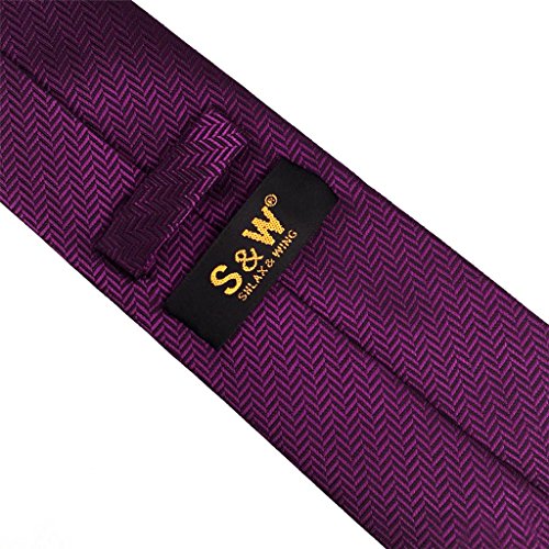 shlax&wing Hombre Seda Traje De Negocios Corbatas Para Extra largo Morado Color Sólido