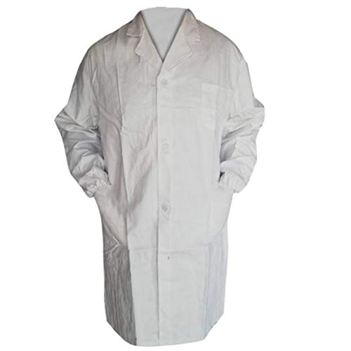 SHOBDW 2019 Liquidación Venta Bata Médica para Hombre Unisex Bata de Laboratorio Enfermera Sanitaria de Trabajo Blanca Manga Larga Hombre Botón Bolsillos Abrigos Hombre Color Blanco(Blanco,M)