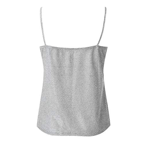 SHOBDW Camisas Sin Mangas Mujeres de Verano de Moda 2017 de la Gasa Perlas para Playa de Blusa (M, Blanco)