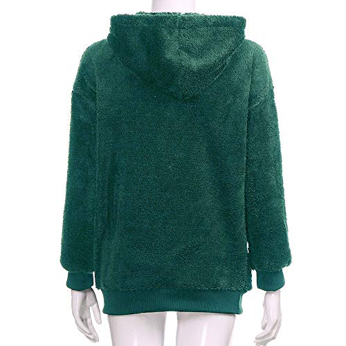 SHOBDW Liquidación Venta Mujer Sudadera con Capucha Suelta Tallas Grandes Jersey de Mujer Jersey otoño Invierno Manga Larga Remata Abrigo cálido(Verde,2XL)