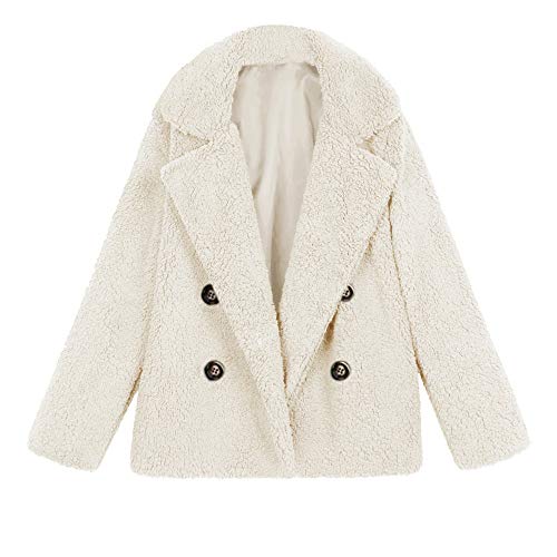 SHOBDW Mujer Chaqueta para Mujer de Moda Sólida Chaqueta Casual Otoño Invierno Tops de Manga Larga Parka cálida Outwear Abrigo para Mujer Turn Down Collar Overcoat Ladies Outercoat