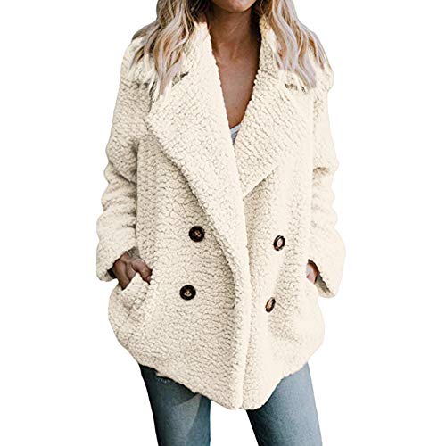 SHOBDW Mujer Chaqueta para Mujer de Moda Sólida Chaqueta Casual Otoño Invierno Tops de Manga Larga Parka cálida Outwear Abrigo para Mujer Turn Down Collar Overcoat Ladies Outercoat