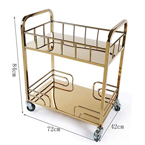 Shopping Trolleys Carro de Acero Inoxidable de Titanio Servicio de té de Coches Carrito de Compras Postre de Coches de Coches móvil Estante