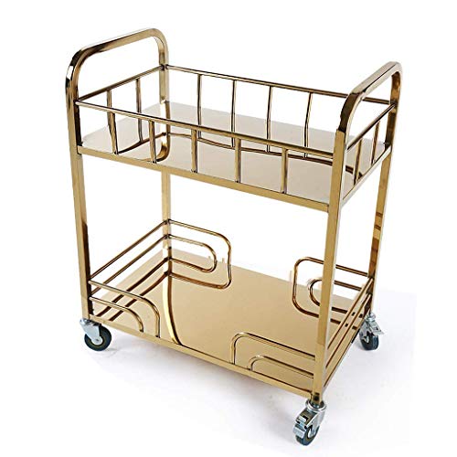 Shopping Trolleys Carro de Herramientas de Compra - Acero Inoxidable Titanio Car Service té Carrito de Compras Postre de Coches de Coches móvil práctico Estante