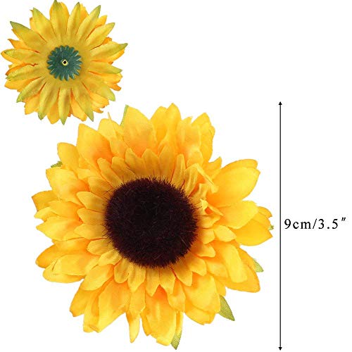 Shumo 24 Piezas Cabezales de Girasol Artificiales Flor de Seda Faux Floral para La Boda Centros de Mesa Centro de Cocina Guirnalda Hortensia Magdalenas Decoraciones de Adornos