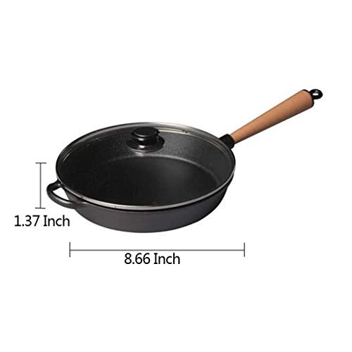 SHYOD Multifunción (22cm) Tortilla Sartén con tapa de vidrio de aluminio Wok Pan, Stone & CeramicNonstick natural recubierto Sartén, libre de PFOA