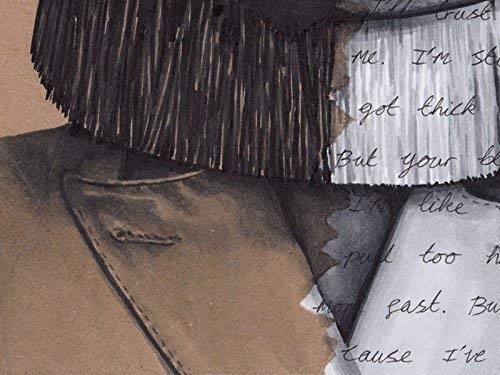 Sia Portrait Drawing with Elastic Heart lyrics - signed Giclée art print A5 A4 A3 size artwork