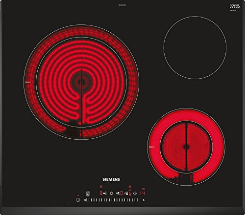 Siemens ET651FKP2E hobs Negro Integrado Cerámico - Placa (Negro, Integrado, Cerámico, Vidrio y cerámica, 1200 W, Alrededor)