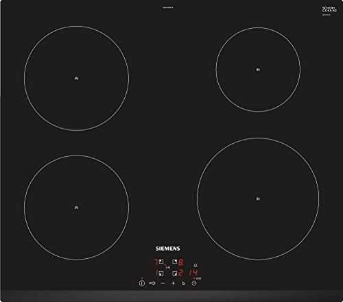 Siemens EU631BEF1E hobs Negro Integrado Con - Placa (Negro, Integrado, Con placa de inducción, Vidrio y cerámica, 1400 W, Alrededor)