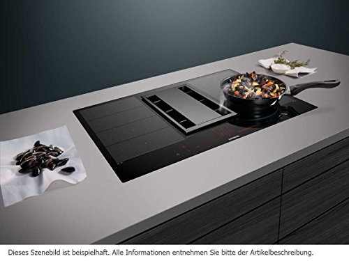 Siemens EX875LX34E hobs Aluminio, Negro Integrado Con - Placa (Aluminio, Negro, Integrado, Con placa de inducción, Vidrio y cerámica, Rectangular, 200 x 240 mm)