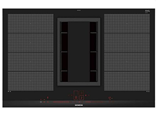 Siemens EX875LX34E hobs Aluminio, Negro Integrado Con - Placa (Aluminio, Negro, Integrado, Con placa de inducción, Vidrio y cerámica, Rectangular, 200 x 240 mm)