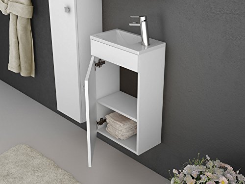 Sieper Badmöbel Gabun Mueble de baño pequeño con Lavabo en Blanco Made in Germany