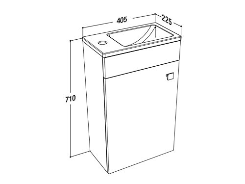 Sieper Badmöbel Gabun Mueble de baño pequeño con Lavabo en Blanco Made in Germany