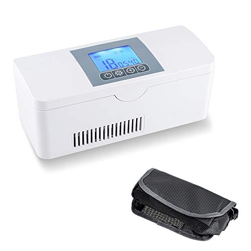 SIERINO Nevera Portátil para Medicamento Refrigerador de Medicina Refrigerador de Insulina - Pantalla LCD USB Cargado Caja de insulina Temperatura Constante Semiconductor Refrigerador de Coche