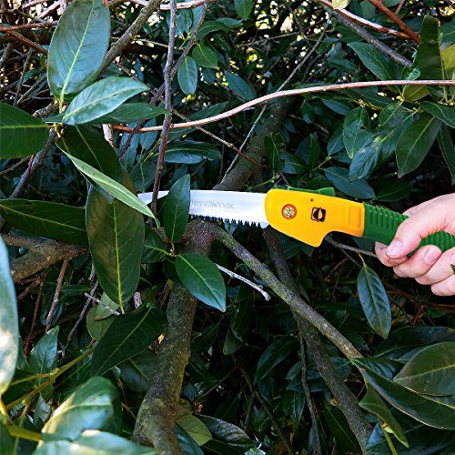 Sierra de Mano Plegable TIBURÓN GRÜNTEK. Serrucho de poda y jardineria dentado japones