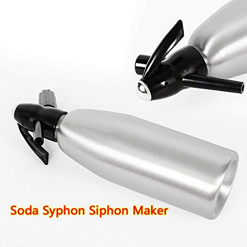 Sifón de soda de aluminio 1000 ml para hacer sifón, para hacer herramientas de agua, hacer agua brillante para cócteles de Gin Fizz y rociadores de vino