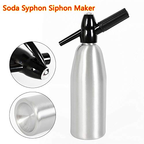 Sifón de soda de aluminio 1000 ml para hacer sifón, para hacer herramientas de agua, hacer agua brillante para cócteles de Gin Fizz y rociadores de vino