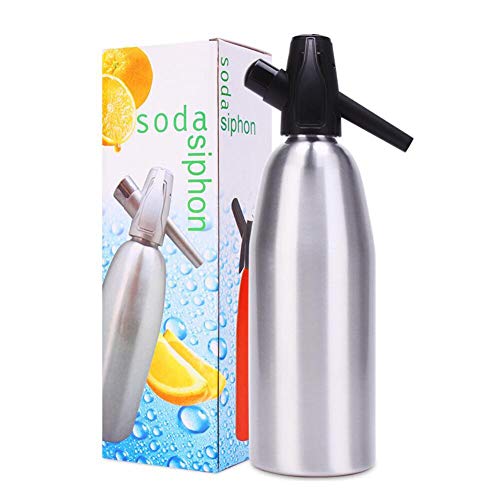 Sifón De Soda, Máquina De Soda Manual, Máquina De Sifón De Agua De Soda, Máquina De Soda Dispositivo De Fabricación De Agua De Soda De Aluminio para Cócteles De Bebidas De Jugo 1000 Ml