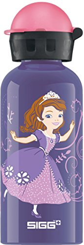 Sigg Sofia The First Cantimplora Infantil (0.4 L), Botella para niños sin sustancias nocivas y con Tapa hermética, cantimplora Ligera de Aluminio