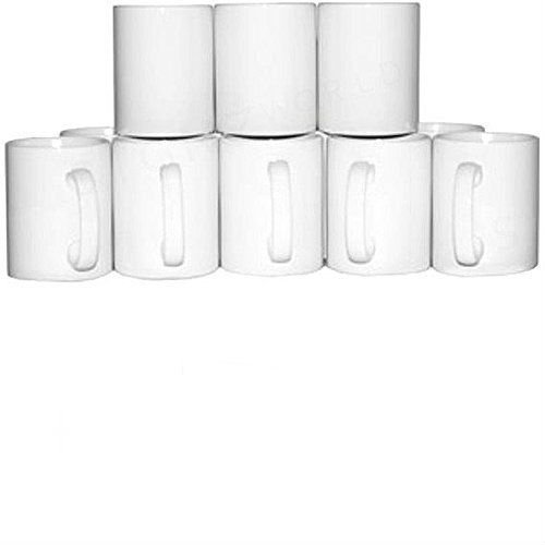Signzworld 11 oz tazas de mango con revestimiento de en blanco, tamaño grande (Pack de 36), color blanco
