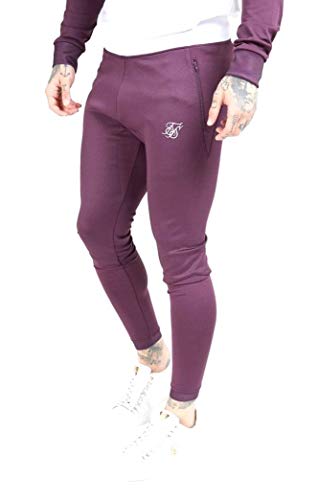 Sik Silk - SS-15421 EVO Hybrid Track Pants Rich Burgundy -PANTALÓN para Hombre (XS)