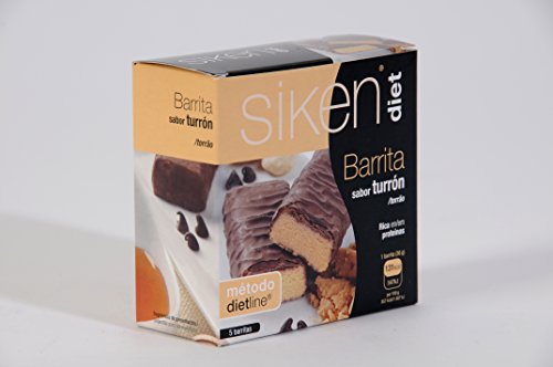 Siken Diet - Barrita turrón de 36 g. Estuche de 5 unidades. 131 Kcal/barrita