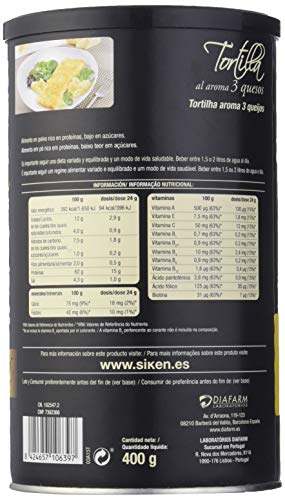 Siken Diet - Tortilla aroma 3 Quesos. Bote 400 g. 94 Kcal/ración g.