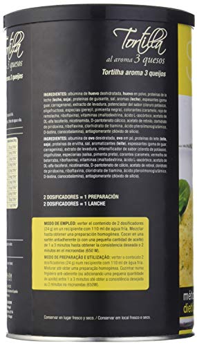 Siken Diet - Tortilla aroma 3 Quesos. Bote 400 g. 94 Kcal/ración g.