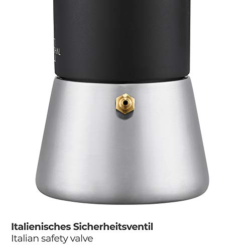 SILBERTHAL Cafetera italiana acero inoxidable | Cafetera inducción 6 tazas | Cafetera italiana clasica | Cafetera moka induccion | Cafetera italiana manual