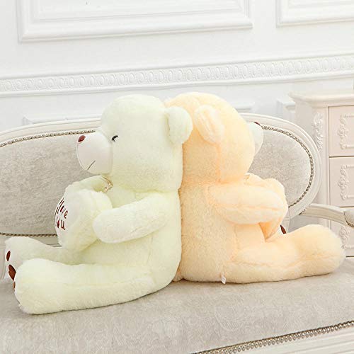 SILENCE 50Cm-90Cm Osito de Peluche Osos Abrazo Gigante Juguetes Grandes Muñeca Peluches de Peluche Te Amo Muñeca Regalo de San Valentín para niña-70Cm_Beige