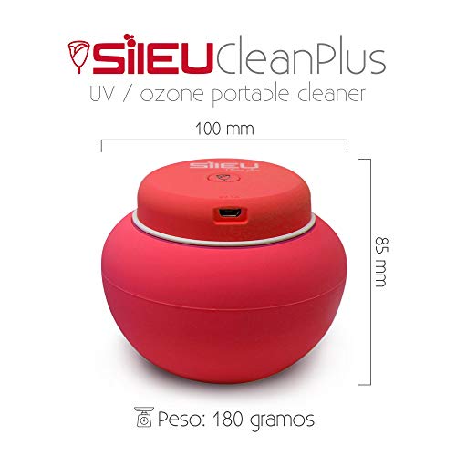 Sileu Clean Plus - Esterilizador Eléctrico Recargable USB Compacto para Copas Menstruales - Lámpara de Cuarzo UV y Ozono - Morado