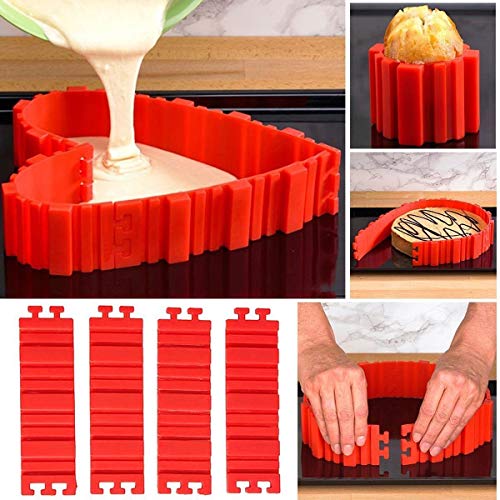 Silicone Cake Mold, Simuer 8 Pack Nonstick Silicone Cake DIY Mold Food Grade Silicone Magic Bake Snake DIY Baking Mould Tools - Design Your Cakes Any Shape