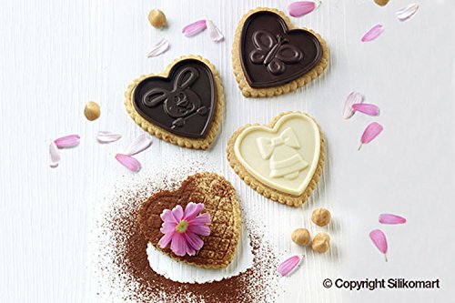 silikomart CKC15 Set para Hacer Galletas con Forma de corazón, Tema Pascua, Color marrón