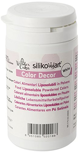 silikomart CLD005 Colorante alimenticio en Polvo liposoluble, Color Blanco 25 gr