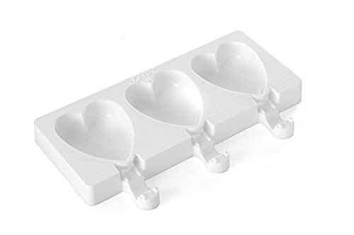 silikomart Finger Food Herz - Molde para Helados pequeños con Forma de corazón, Color Blanco