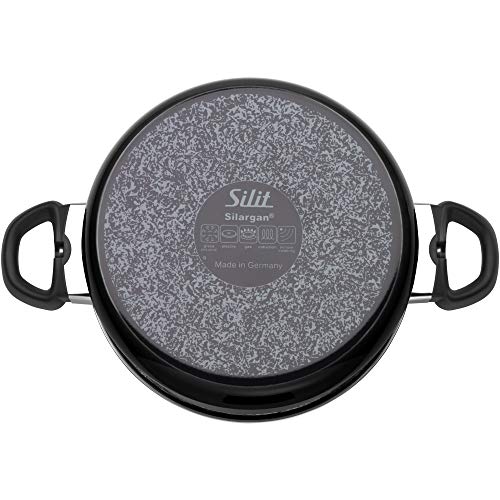 Silit Modesto Line - Batería de cocina (4 piezas, ollas con tapa de cristal, cerámica Silargan, ollas de inducción, ollas de inducción), color negro