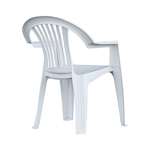 Silla con brazos de plástico. Silla de pvc con brazos. Silla de plástico. Sillas apilables con brazos para jardín, terraza, eventos, cafeterías, bares. Sillas con reposabrazos económicas.