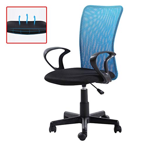 Silla de computadora De La Médula Negocio Silla Ergonómica Ventilado De Malla Silla Silla De Respaldo Personal De La Oficina, Silla Giratoria De 360 ​​° (Color : Blue, Size : 51 * 51 * 101.5cm)