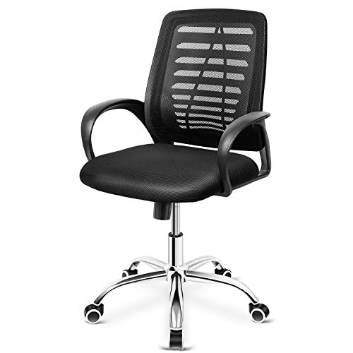 Silla de Oficina, Silla Ergonómica, Silla de Escritorio de Malla Transpirable, Sillón Teletrabajo Giratorio de Oficina, Instalación Modular, Carga máx. 110kg/240lb