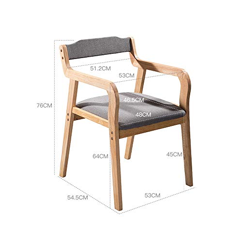 Silla, Silla de Comedor de Madera Maciza para el hogar Nordic Moderno y Minimalista Mesa de Comedor Silla Taburete Respaldo cafetería barandilla sillón A+ (Color : Coffee)