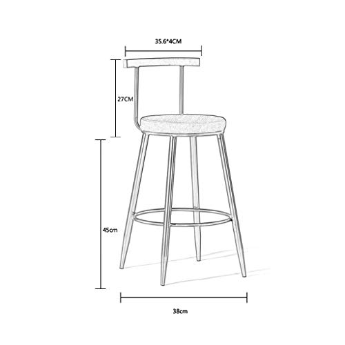 Sillas, Sillas De Bar Nórdicos Metal Para El Hogar Sillón Taburete Cafetería, Tienda De Té Moda Silla Alta Taburete De La Barra, Dormitorio De Decoración Del Hogar Tocador Heces,Rosado,45CM