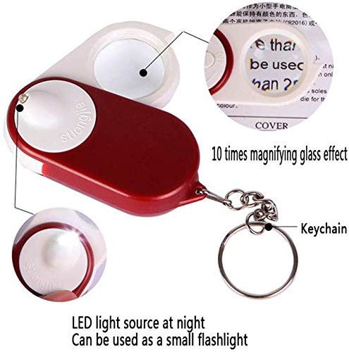 SILOLA Reparación Plegable del teléfono móvil Mini Lupa de Alta definición 2.5X, Adecuada para Leer Libros Mapa de periódicos Moneda Joyería Hobby y Manualidades, Lea