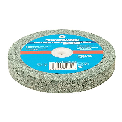 Silverline 836851 Muela Abrasiva de Carburo de Silicio, Color Verde, 150 x 20 mm, Medio